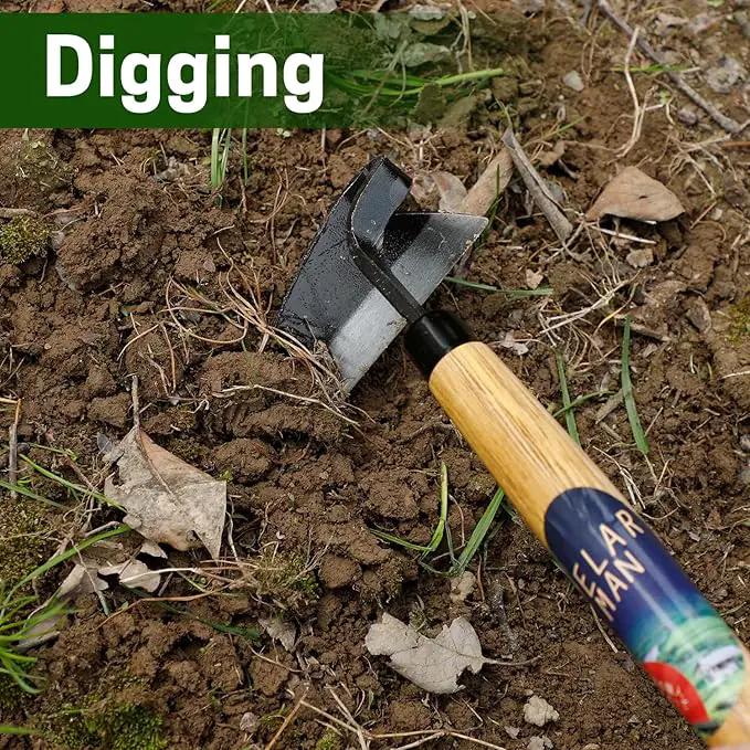 Japanese-Style Weeding Sickle/Hand Hoe, Sickle Garden Hand Weeder Tool with All Steel Blade for Cutting Grass, Digging, Soil loosening by GreenHaven Gardens