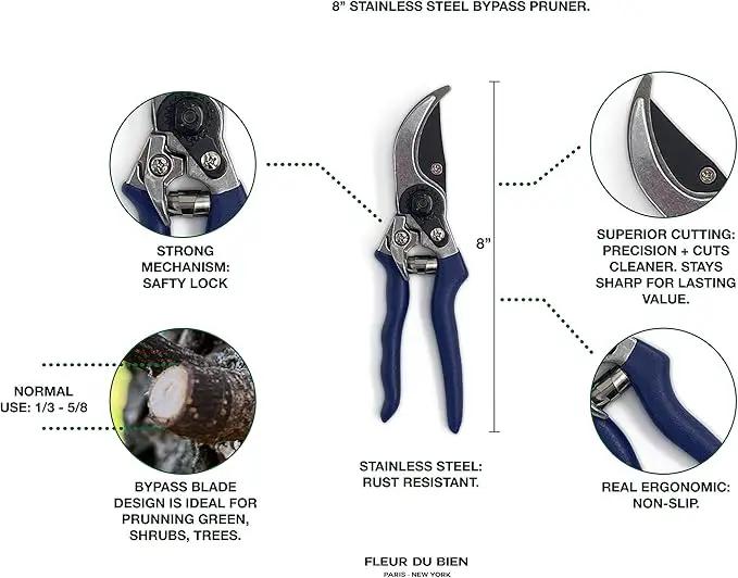 6 Piece Stainless Steel Heavy Duty Garden Tools Set, with Ash Wood Handle and Non-Slip Rubber Grip Pruner, Premium Canvas and Leather Storage Tote Bag, Outdoor Hand Tools, Garden Gift by GreenHaven Gardens