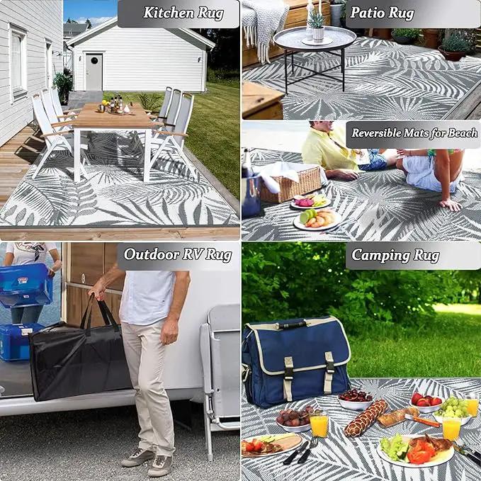 HiiARug Outdoor Plastic Straw Rug - 6x9Ft Waterproof Reversible Patio Mat for Deck, Beach, RV, Camper, Backyard by GreenHaven Gardens