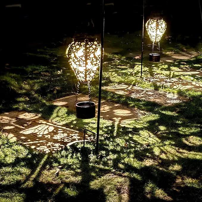 2-Pack Dragonfly Decor Hot Air Balloon Solar Lantern – Outside Decorative Hanging Light for Garden Yard Patio Porch Lawn and Pathway – Unique Housewarming, Birthday Gift for Women Mom Grandma by GreenHaven Gardens