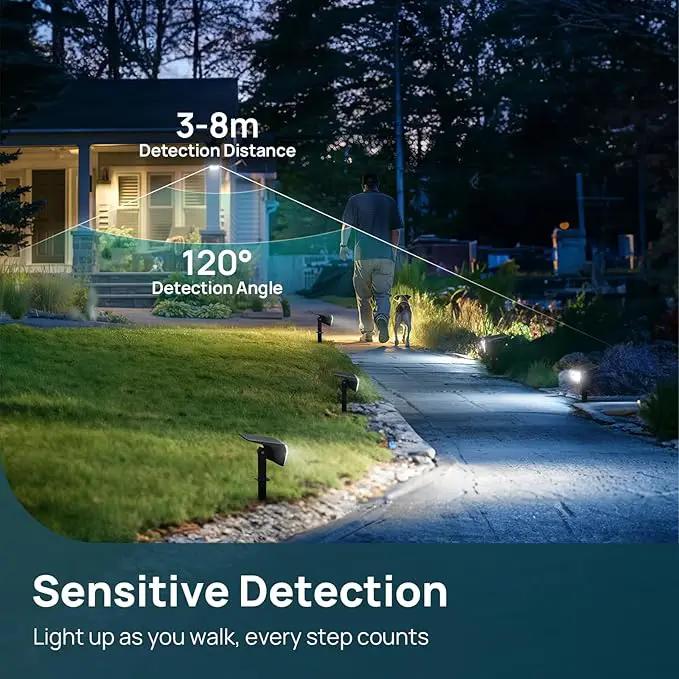 Linkind Solar Lights Outdoor Waterproof IP67, 3000K/6500K Solar Motion Sensor Lights with 6 Modes, 60 LEDs Solar Powered Spot Lights Outside Landscape Lighting for Garden Yard Pathway, 4 Pack by GreenHaven Gardens