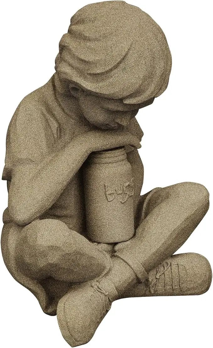 EMSCO Group Nature Boy Statue – Natural Sandstone Appearance – Made of Resin – Lightweight – 16” Height by GreenHaven Gardens