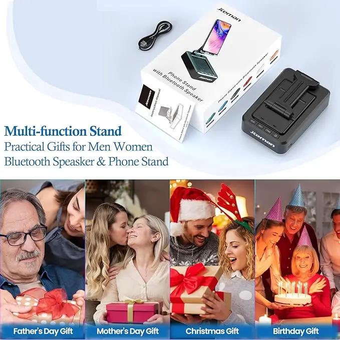Cell Phone Stand with Wireless Bluetooth Speaker and Anti-Slip Base HD Surround Sound Perfect for Home and Outdoors with Bluetooth Speaker for Desk Compatible with iPhone/ipad/Samsung Galaxy by GreenHaven Gardens