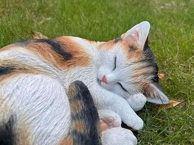 Hi-Line Gift Ltd. Sleeping Calico Cat Garden Statue by GreenHaven Gardens