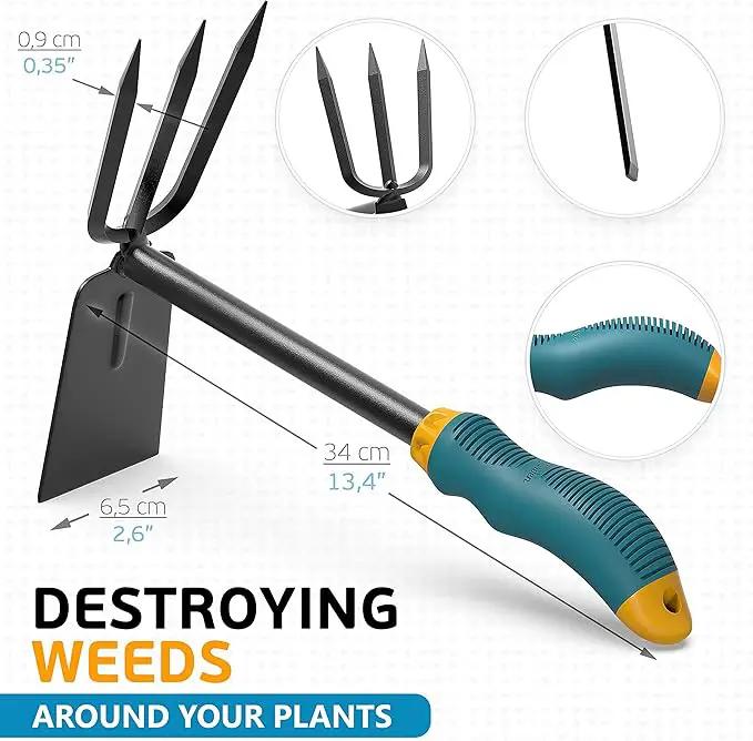 Gardening Tools Set from Alloy Steel - Heavy Duty Garden Tool Set with Light & Rubber Non-Slip Handle - Gardening Tool Kit - Ergonomic Garden Hand Tools - Gardening Gifts for Men and Women by GreenHaven Gardens