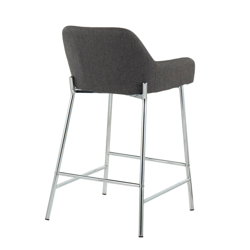 Daniella - Contemporary Fixed Height Counter Stool With Metal Legs (Set of 2) by HouseOfZazla