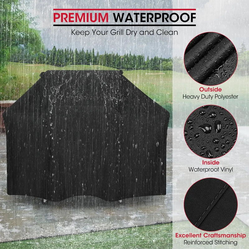 Unicook 63 Inch Grill Cover for Weber Genesis 300 Series and New 2022 Genesis 300, Outdoor BBQ Gas Grill Cover, Heavy Duty Waterproof Fade Resistant, Compared to Weber 7757 by GreenHaven Gardens