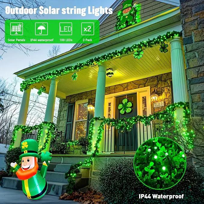 JMEXSUSS 100 LED Green Lights for St Patrick’s Day, 2 Pack Green Solar Lights Outdoor for St Patrick’ Day Decoration Tree Garden Patio Yard by GreenHaven Gardens