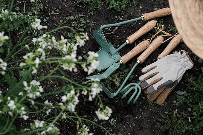 Barebones Dandelion Weeding Fork - Gardening Hand Tools - Japanese Hand Weeder, Weed Puller, and Weed Remover Tool (Ash/Mint) by GreenHaven Gardens