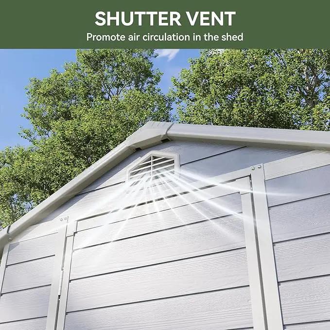 Aoxun 6.3 X 4.2 FT Resin Storage Shed Outdoor Plastic Large Garden Shed with Lockable Door, Floor for Backyard, Garden, Patio, Lawn, Grey (Grey, 6.3 x 4.4) by GreenHaven Gardens