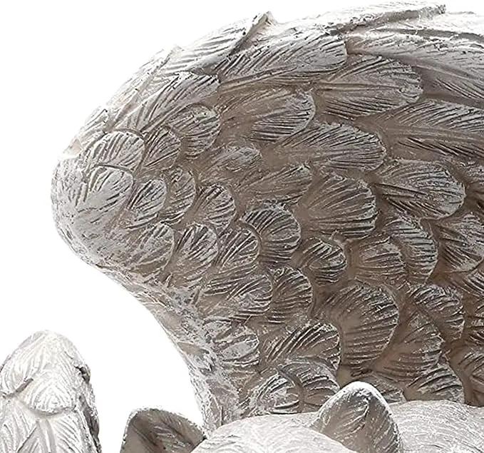 Sleeping Cat Within Angel Wings 8.5 x 5.5 Resin Stone Pet Memorial Figurine, Concrete Grey by GreenHaven Gardens