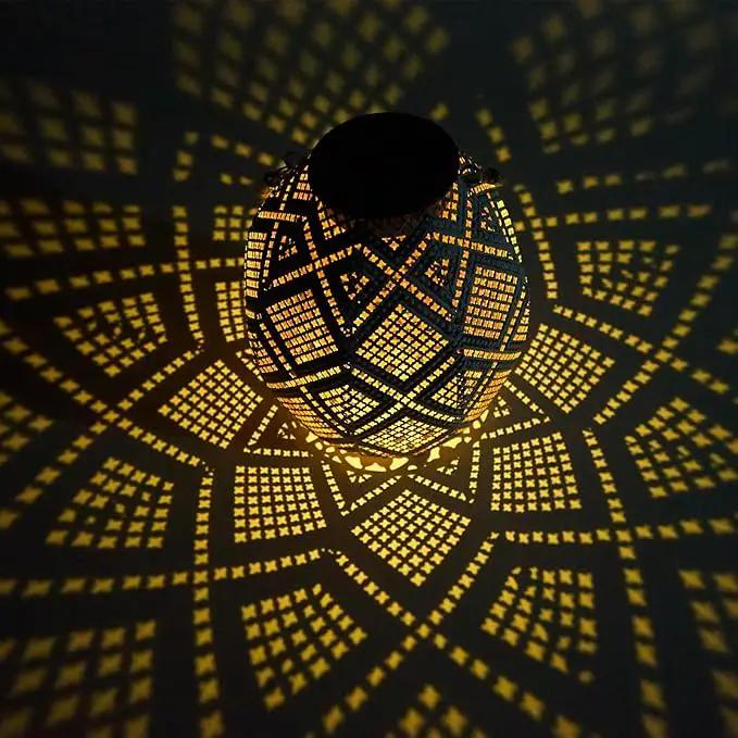 Solar Lantern, Lanterns Decorative Outdoor with Geometric Pattern, Waterproof Outdoor Lanterns for Porch, Yard, Deck, Lawn, Backyard, Patio, Tabletop, Pathway, Landscape, Garden Decor by GreenHaven Gardens