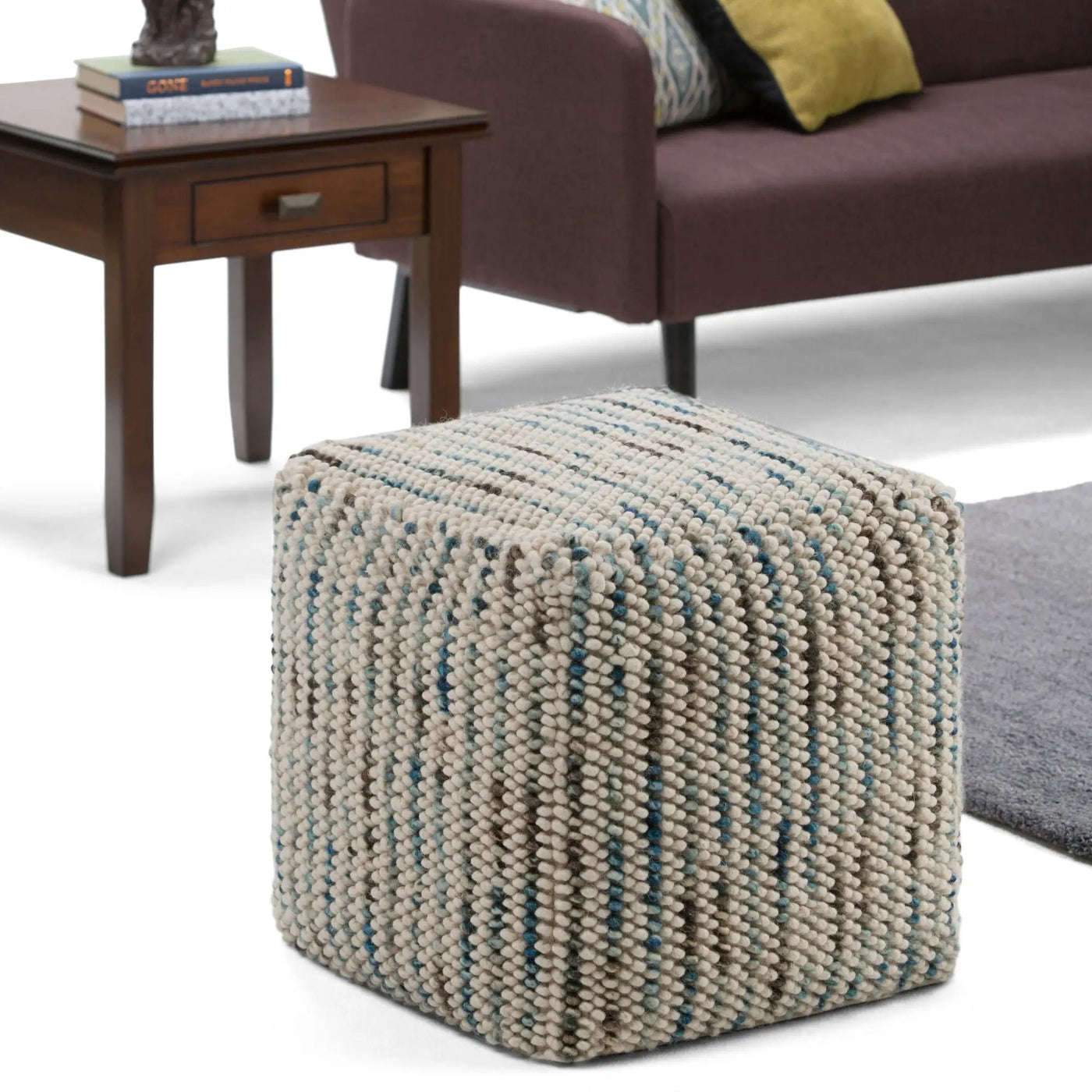 Zoey - Handcrafted Woven Cube Pouf by Unique Piece Furniture