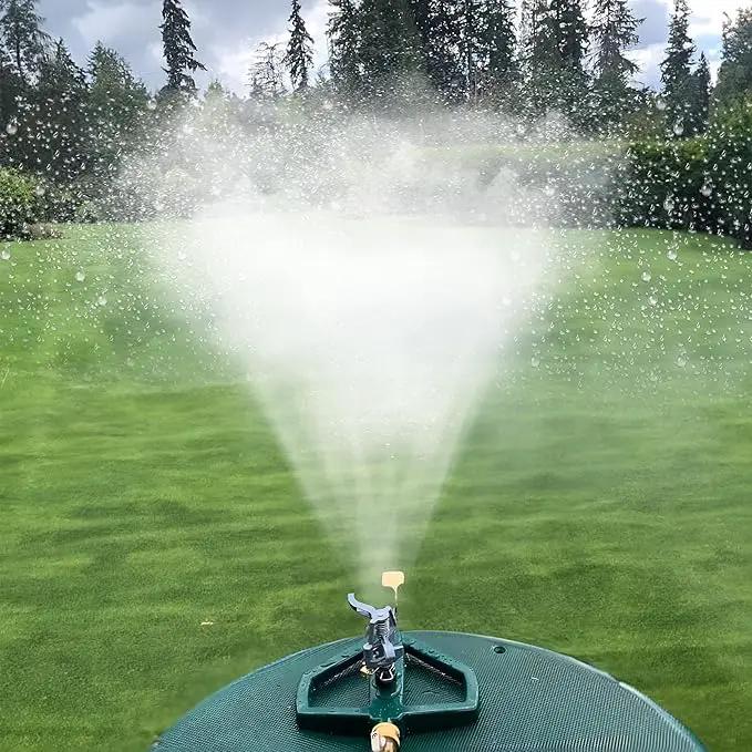 Hourleey Impact Sprinklers for Yard, Heavy Duty 360 Degree Rotating Pulsating Lawn Sprinkler with Metal Base for Garden Large Area, Water Coverage up to 5,800 Sq. Ft by GreenHaven Gardens