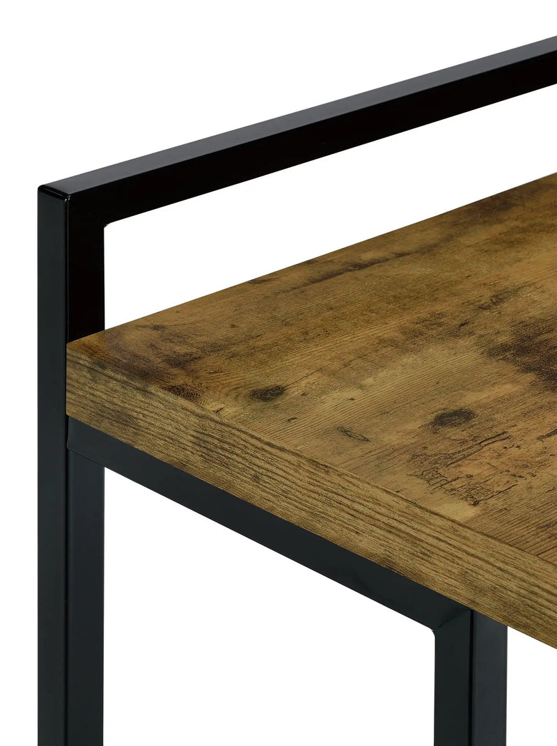 Dani Rectangular C-Shaped Sofa Side Table Rustic Nutmeg by Unique Piece Furniture
