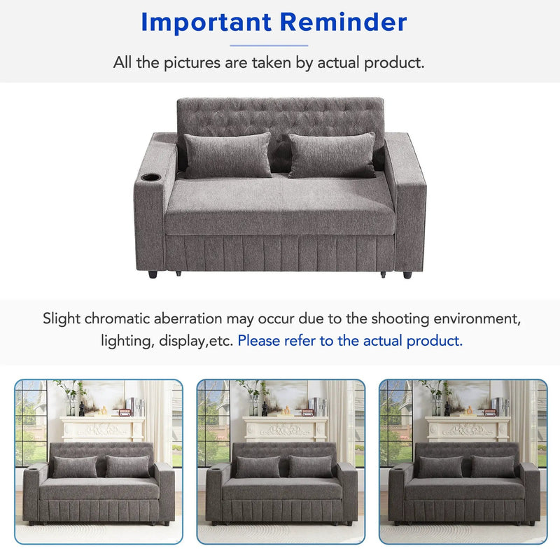 Pull-Out Sofa Bed Convertible Couch With Adjustable Backrest For Living Room by HouseOfZazla