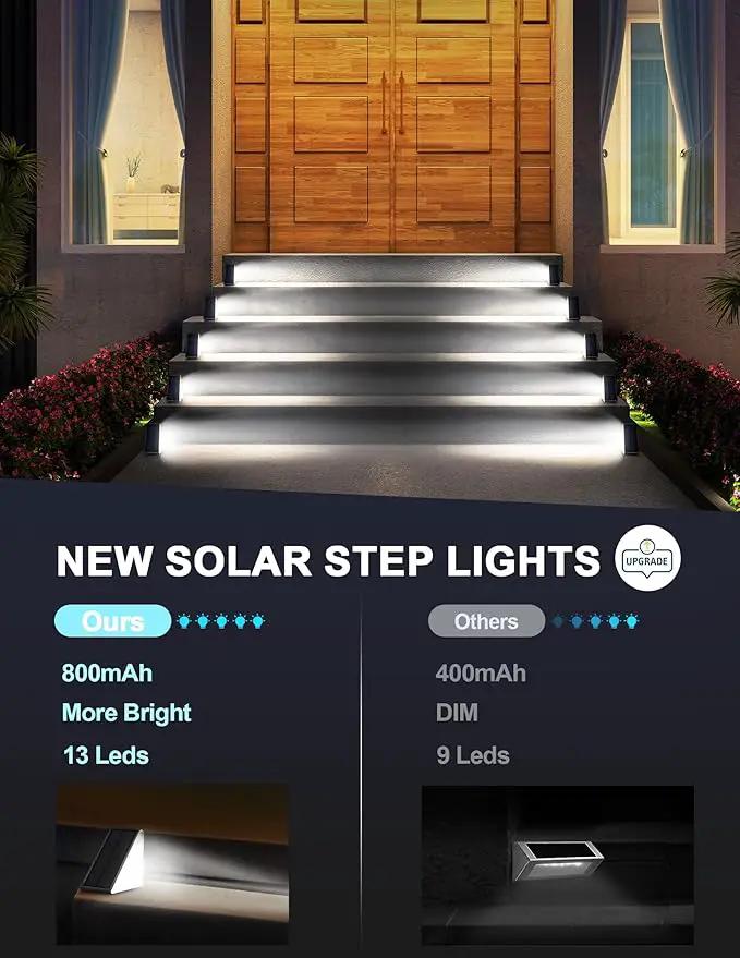 LED Solar Step Lights Stair Light Solar Deck Lights IP67 Solar Decoration Lights for Yard, Patio, Garden, Walkways, Front Door, Pathway, Driveway, Porch 6PK by GreenHaven Gardens