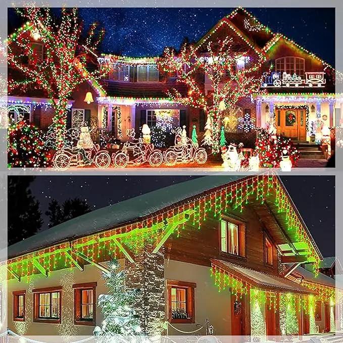 Upgraded Solar Christmas Lights,304 LED Outdoor Christmas Decorations 8 Modes Waterproof Solar Powered String Lights for Patio Yard Garden Wedding Party House Xmas Tree Roof Decorations(Red and Green) by GreenHaven Gardens