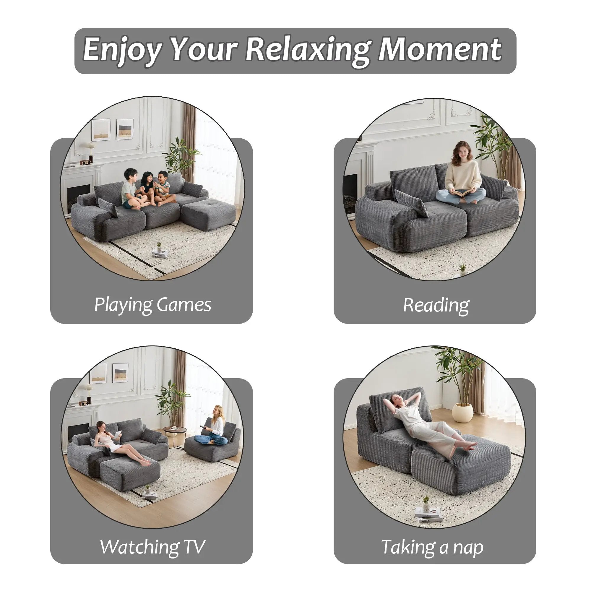 Compressed Sofa, Large Sectional Couches For Living Room by Unique Piece Furniture