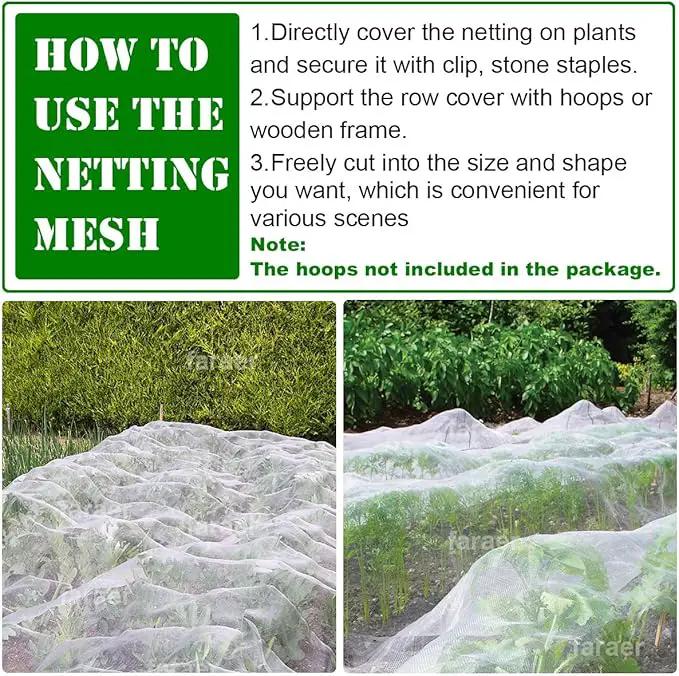 Garden Netting, Plant Covers 10x33Ft Net Ultra Fine Mesh Protection Netting for Vegetable Plants Fruits Flowers Crops Greenhouse Row Cover Raised Bed Barrier Screen Protection Net Cover by GreenHaven Gardens