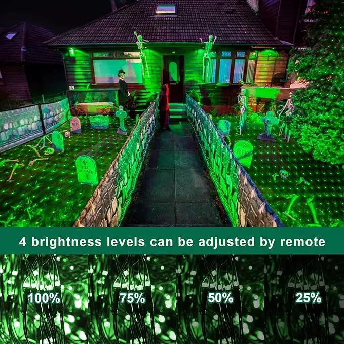Green Christmas Net Lights Outdoor, 360 LED Plug-in With Remote, 12x5 Ft Extendable 8 Modes Waterproof Net With Green Wire for Bushes Gazebo Lawn Patio Garden Tree by GreenHaven Gardens