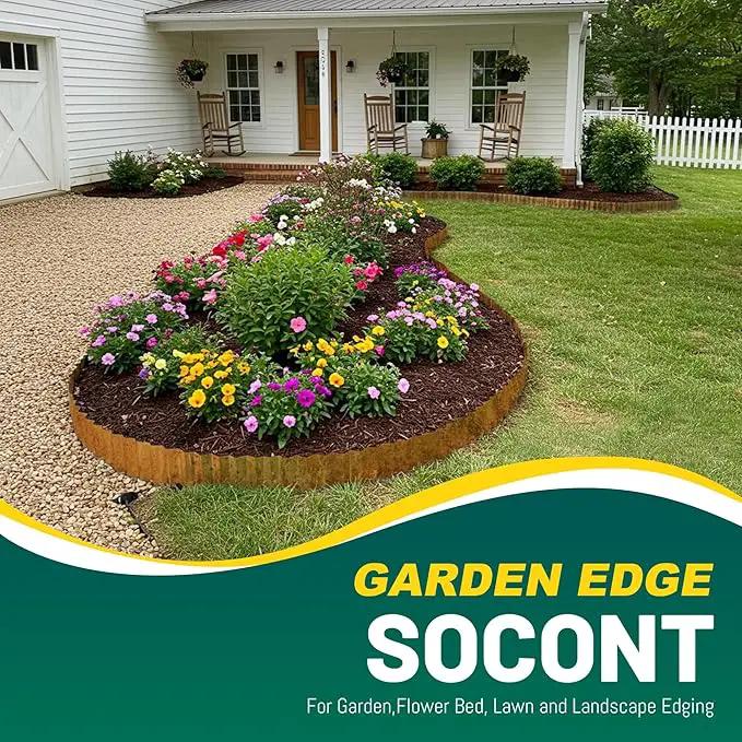 Corrugated Metal Garden Edging, 10"×20Ft Durable Landscape Border for Garden, Lawn, Flower Beds and Paver Edging (Rusty) by GreenHaven Gardens