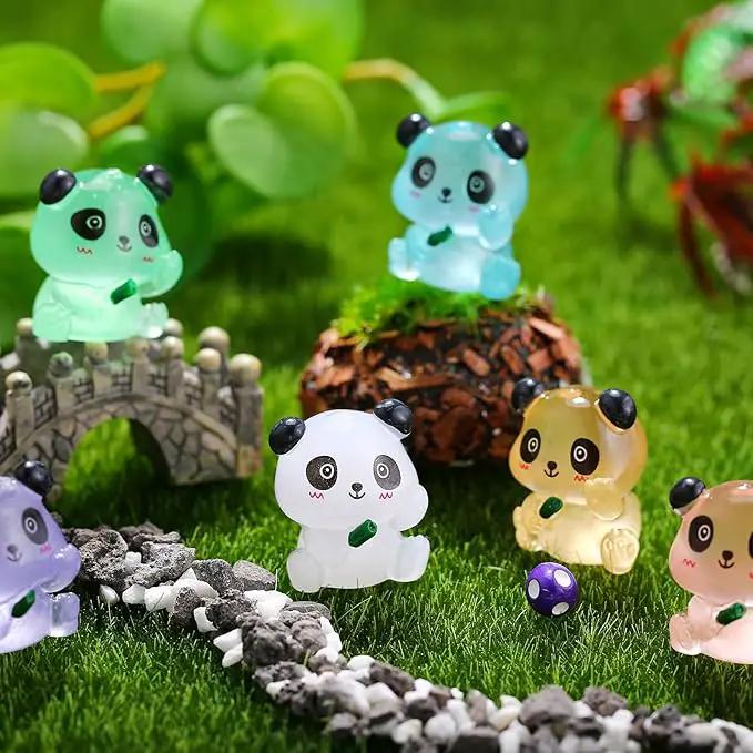 70Pcs Luminous Mini Resin Pandas, Tiny Resin Panda Figurines Miniature Resin Animals Figurines Glow in The Dark Mini Panda Figurines Bulk for Garden Landscape DIY Ornament Cake Topper Decor by GreenHaven Gardens