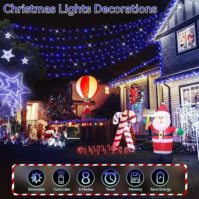 Hezbjiti 2 Pack 1000 LED 403 FT Christmas String Lights Outdoor, 8 Lighting Modes IP44 Waterproof Fairy Lights with Timer and Dimmable Function for Party Tree Decorations (Blue, Clear Wire) by GreenHaven Gardens