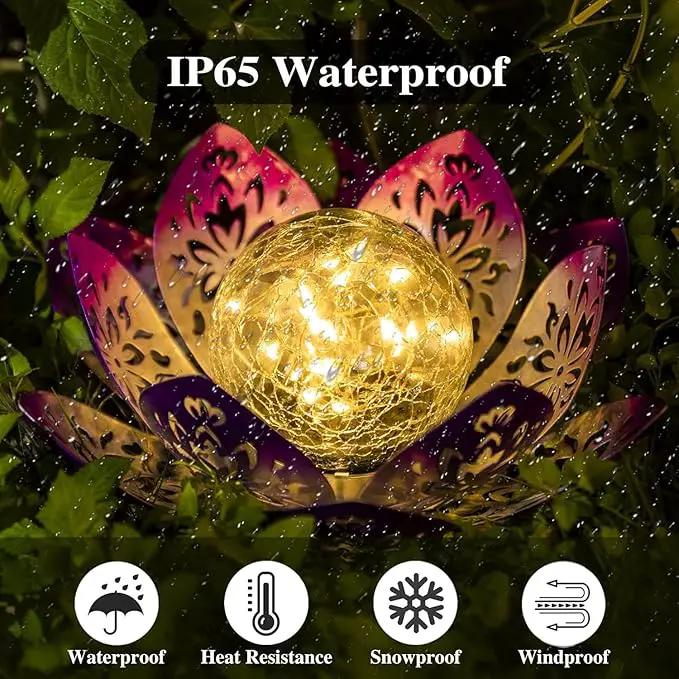Huaxu Solar Garden Lights Outdoor Decorative - Bright Lotus Flower Table Lamp, Waterproof Solar Lights for Patio Pathway Yard Balcony Outside Decor by GreenHaven Gardens