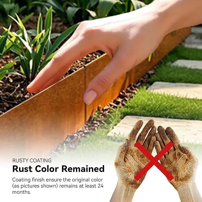 Worth Galvanized Steel Landscape Edging 4.5" x25' Metal Garden Edging Roll Flexible Bender Border with 8Pcs Stakes for Lawn, Flower Bed Edges, Rust-Like Color by GreenHaven Gardens