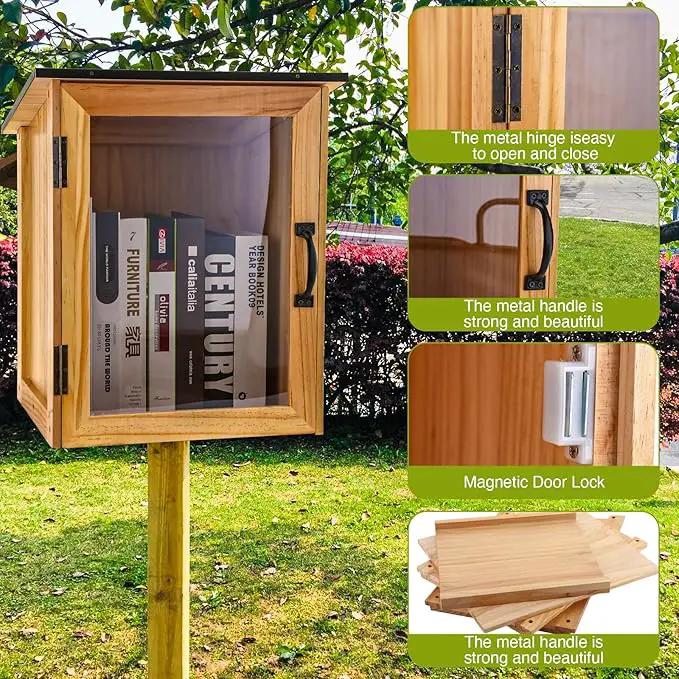 Little Library Box Outdoor Kit - A Wooden Library Box and A Library Garden Flag for Sharing Books, Communication and Learning Between Neighbouring Communities by GreenHaven Gardens