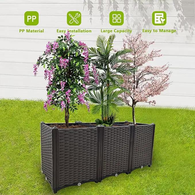 Raised Garden Bed Large Planters for Outdoor Plants Deepened Plant pots Planter Box Elevated Garden Patio Balcony Deck to Planting Flowers Vegetables Tomato and Herbs by GreenHaven Gardens