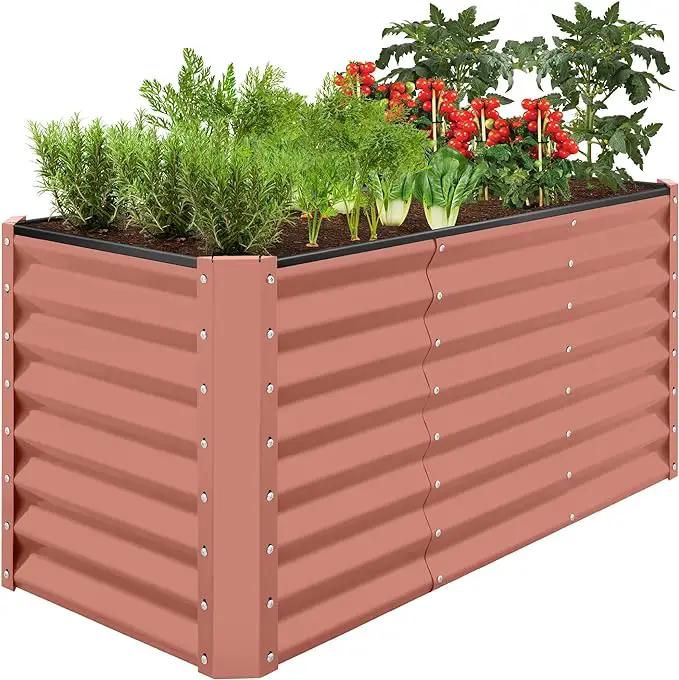 Best Choice Products 4x2x2ft Outdoor Metal Raised Garden Bed, Deep Root Planter Box for Vegetables, Flowers, Herbs, and Succulents w/ 119 Gallon Capacity - Terracotta by GreenHaven Gardens