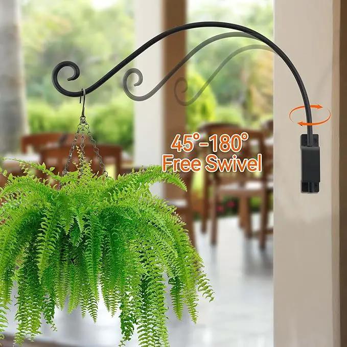 Swivel Hanging Plant Bracket Outdoor: Long Swivel Bird Feeder Hanger Bracket for Tree - Wall Mount Swivel Hook for Hummmingbird 22Inch by GreenHaven Gardens
