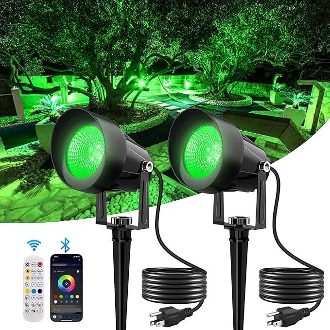 Spot Lights Outdoor, Smart RGBW LED Color Changing Landscape Lights with APP and Remote Control, Music Mode, DIY Scenes, Timing, IP65 Waterproof Spotlights Plug in for Yard Garden, 2 Pack by GreenHaven Gardens