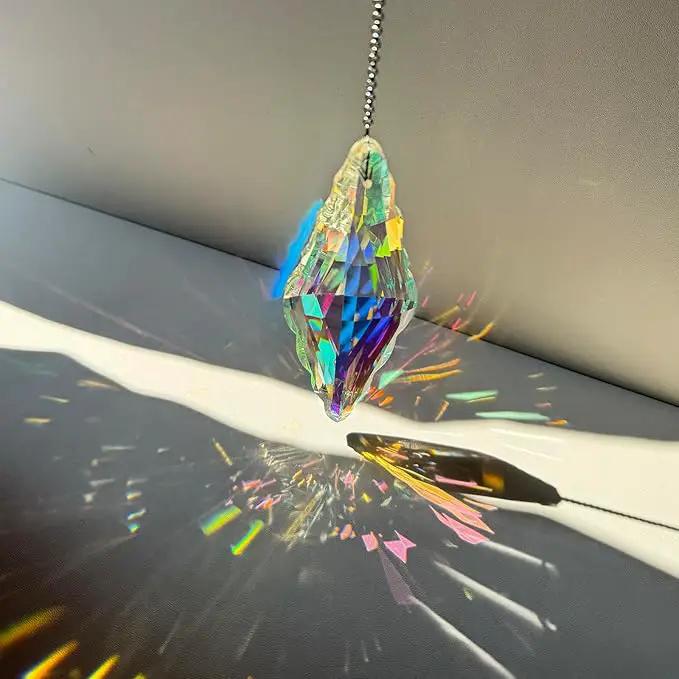3PCS 5" Large Crystal Sun Catcher Prisms, Hanging Suncatchers with Glass Prism, Rainbow Maker for Room, Windows,Garden,Fantasy Aesthetic Home Decor. (YGBS02) by GreenHaven Gardens