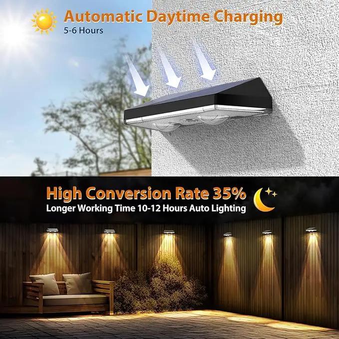 Solar Fence Lights,Warm White & Cold White & Mixed Color 3 Modes Bright Lens LED Dusk to Dawn Deck Light, Outdoor Waterproof,Solar Outdoor Lights for Backyard/Railing/Wall (12Pack) by GreenHaven Gardens