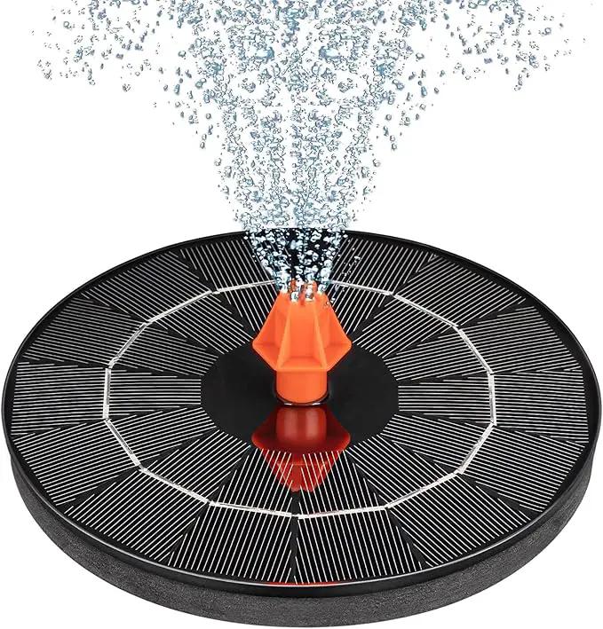 3.5W Solar Fountain, Upgrade Solar Bird Bath Fountains, Water Fountain Outdoor with 4 Fixed Rods & 8 Orange Nozzles, Solar Fountain Pump for Pond, Patio,Outdoor, Garden, Pool by GreenHaven Gardens