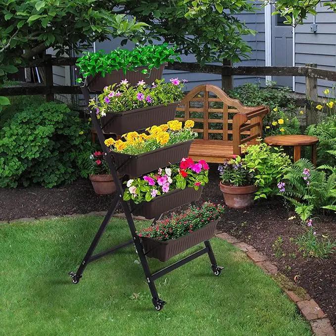 G TALECO GEAR Vertical Garden Planter, Vertical Raised Garden Bed Planter Box with 5 Container Boxes, Grow Your Herb Vegetables Flowers Indoor and Outdoor (5-Tier) by GreenHaven Gardens