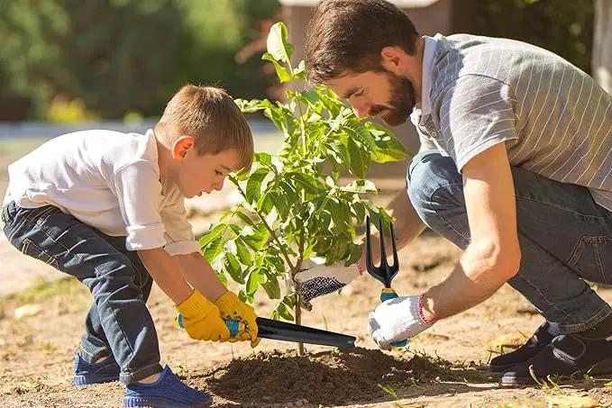 Gardening Tools Set from Alloy Steel - Heavy Duty Garden Tool Set with Light & Rubber Non-Slip Handle - Gardening Tool Kit - Ergonomic Garden Hand Tools - Gardening Gifts for Men and Women by GreenHaven Gardens