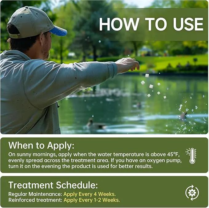 Muck Reducer - 15LB Natural Sludge Solution Tablets for Ponds & Lakes, Away Muck & Odor Control, Safe for Aquatic Life, Wildlife & Recreation, Treats Up to 90,000 Sq Ft by GreenHaven Gardens