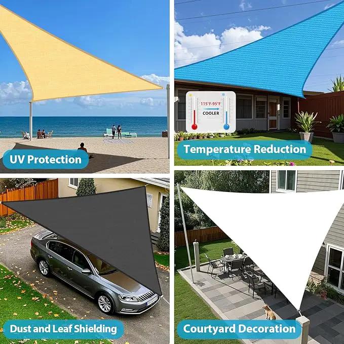 Amagenix Sun Shade Sail 19X19X19 Curved Edge Outdoor Shade Canopy Cream Breathable 95% UV Block Shade Cloth for Patio Garden Backyard (We Make Custom Size) by GreenHaven Gardens