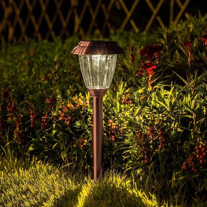 Solar Lights Outdoor - 8 Pack Copper Garden Walkway Lights Solar Powered Waterproof for Garden, Lawn, Yard, Pathway by GreenHaven Gardens