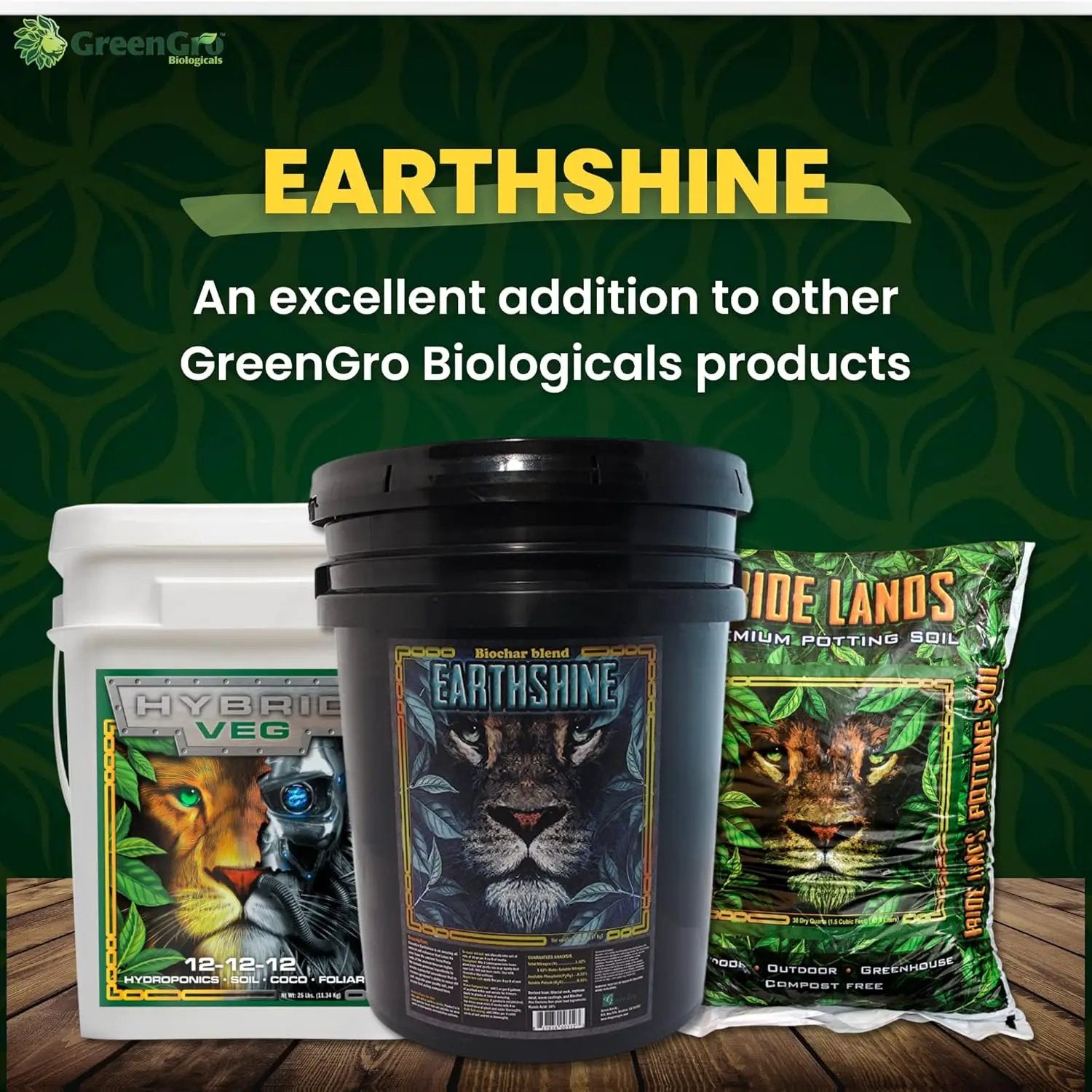 GreenGro Earthshine - Biochar & Humic Acid Blend/Activated Charcoal/Sequesters Carbon/Organic Soil Booster, Top Soil, Plant Food/Compost Tea Accelerator/Derived from Worm Castings / 5lb by GreenHaven Gardens