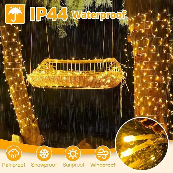 Ollny Christmas Lights Outdoor 400LED 131FT, Warm White Fairy Lights with Remote 3 Timer, Plug in 8 Modes String Lights for Bedroom Indoor Outside House Party Xmas Decorations by GreenHaven Gardens
