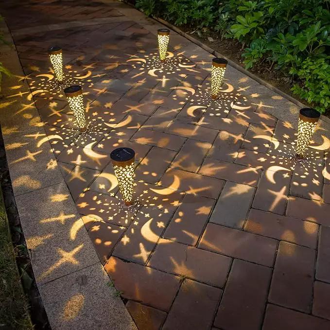 Go2garden Solar Lights Outdoor Decorative Stake Lights Waterproof with Moon Star for Patio, Pathway, Backyard, Outside Decorations, Lawn Ornaments,Garden Gifts (Copper, 6pack) by GreenHaven Gardens