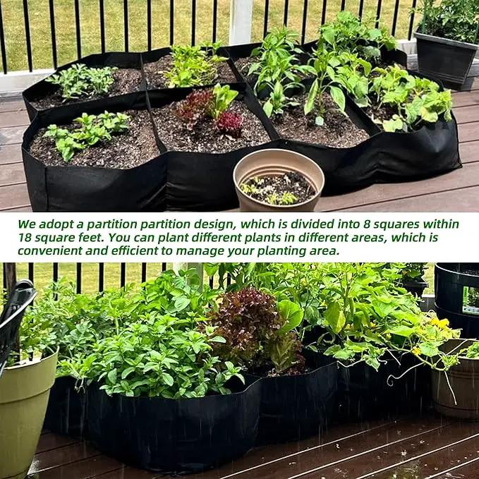 CJGQ 2 Pack Fabric Raised Garden Bed 6x3x1ft Garden Grow Bed Bags for Growing Herbs, Flowers and Vegetables 128 Gallon… by GreenHaven Gardens