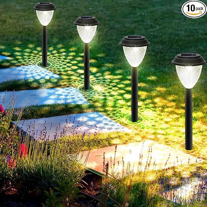 GOODFOEVER Solar Pathway Lights Outdoor, 10 Pack Solar Powered Garden Light Waterproof, Auto On/Off Solar Yard Lights for Lawn Patio Walkway Driveway Decor Landscape Lighting by GreenHaven Gardens