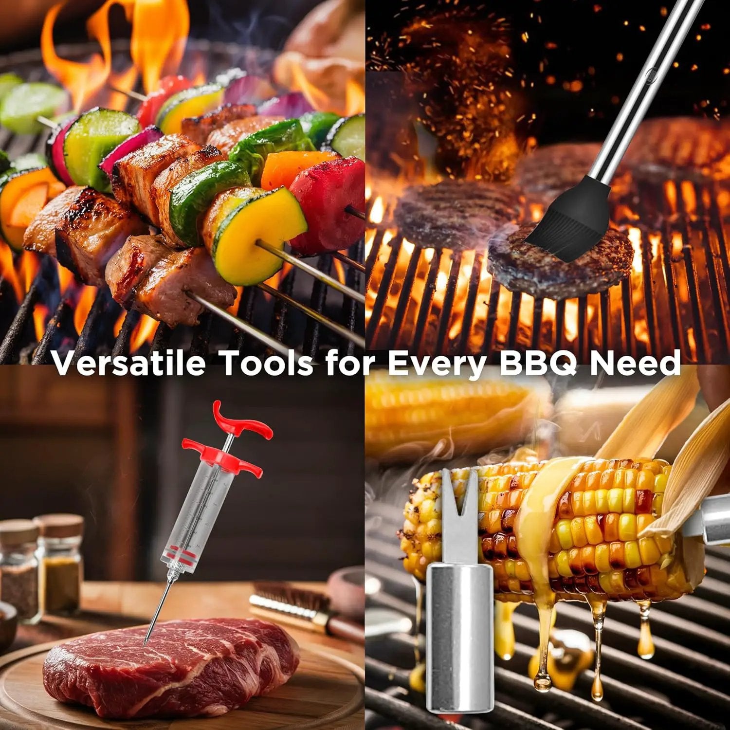 Kaluns Grilling Accessories, Dad Gifts for Christmas Grilling Gifts, Heavy Duty Stainless Steel Grill Set BBQ Grill Accessories for Outdoor Grill with Aluminum Case and Apron, Best Gifts for Men Dad by GreenHaven Gardens