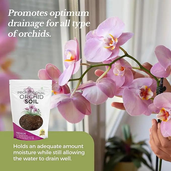 Orchid Soil Premium All Purpose Blend | Large 2.2 Quarts | Ready to Use for Orchids, Bromeliads, Epiphytic Plants | Lava, Calcined Clay and Pinebark | Made in USA by GreenHaven Gardens